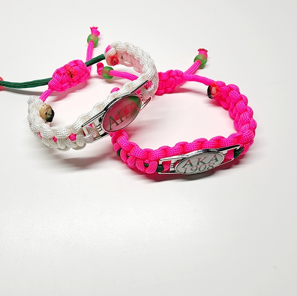 Alpha Kappa Alpha Sorority Charm Bracelet Wristband Bundle - Picture 4 of 4